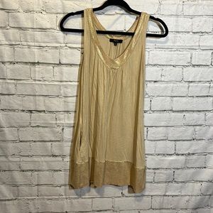 Gold Tank Dress with Gold Snakeskin Print